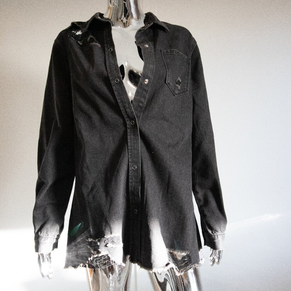 Denim Button-Down Jacket - image 1